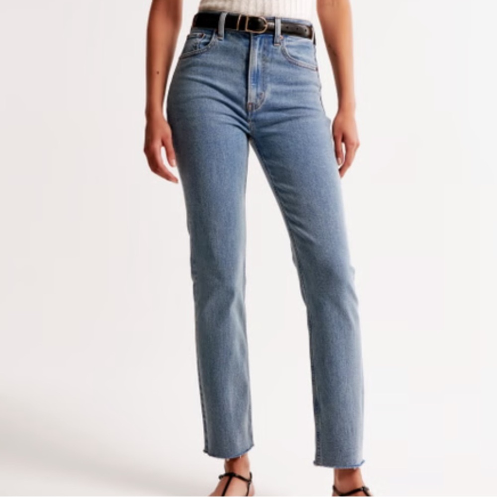 Abercrombie & Fitch The Ankle Straight Ultra High Rise Jean Curve Love Size 30